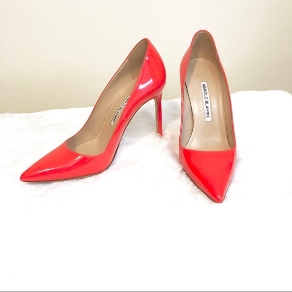 Manolo Blahnik Shoes - Manolo Blahnik bb pumps coral patent 35 worn once!